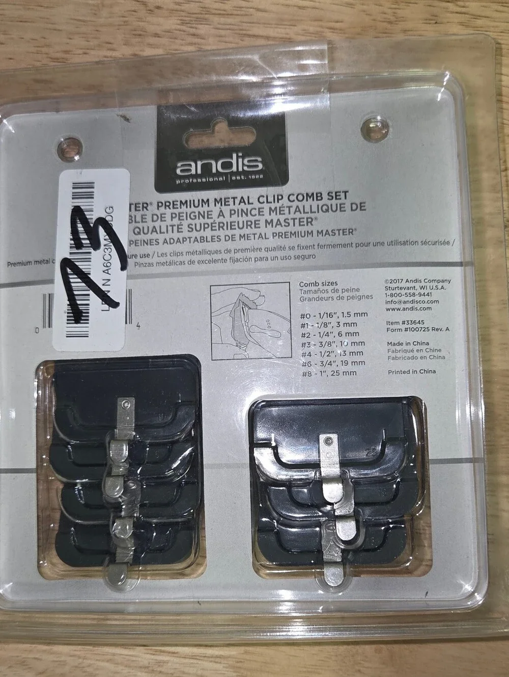 Andis Master Premium Metal Clip Comb Set